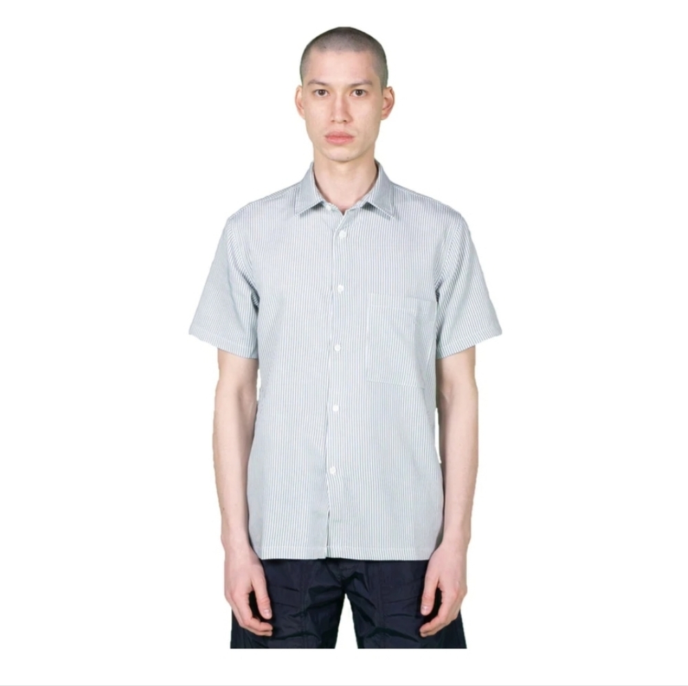 Native North Men's Blue Striped Bureau Shirt Button Up Front Size Large - Picture 4 of 9